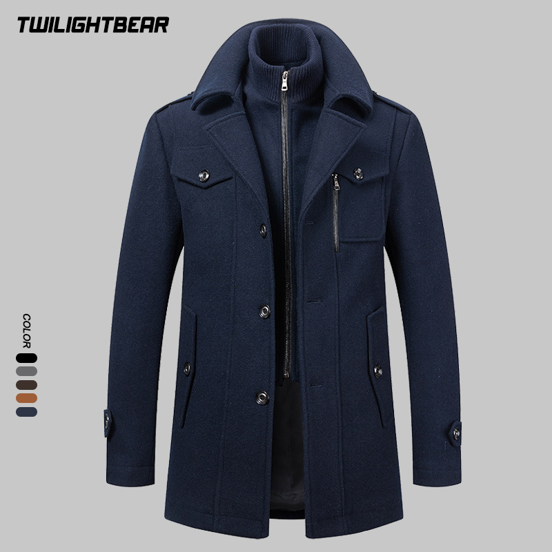 Winter Men's Wool Coat Oversiz - Wool Coat Peacoat reseña y precio