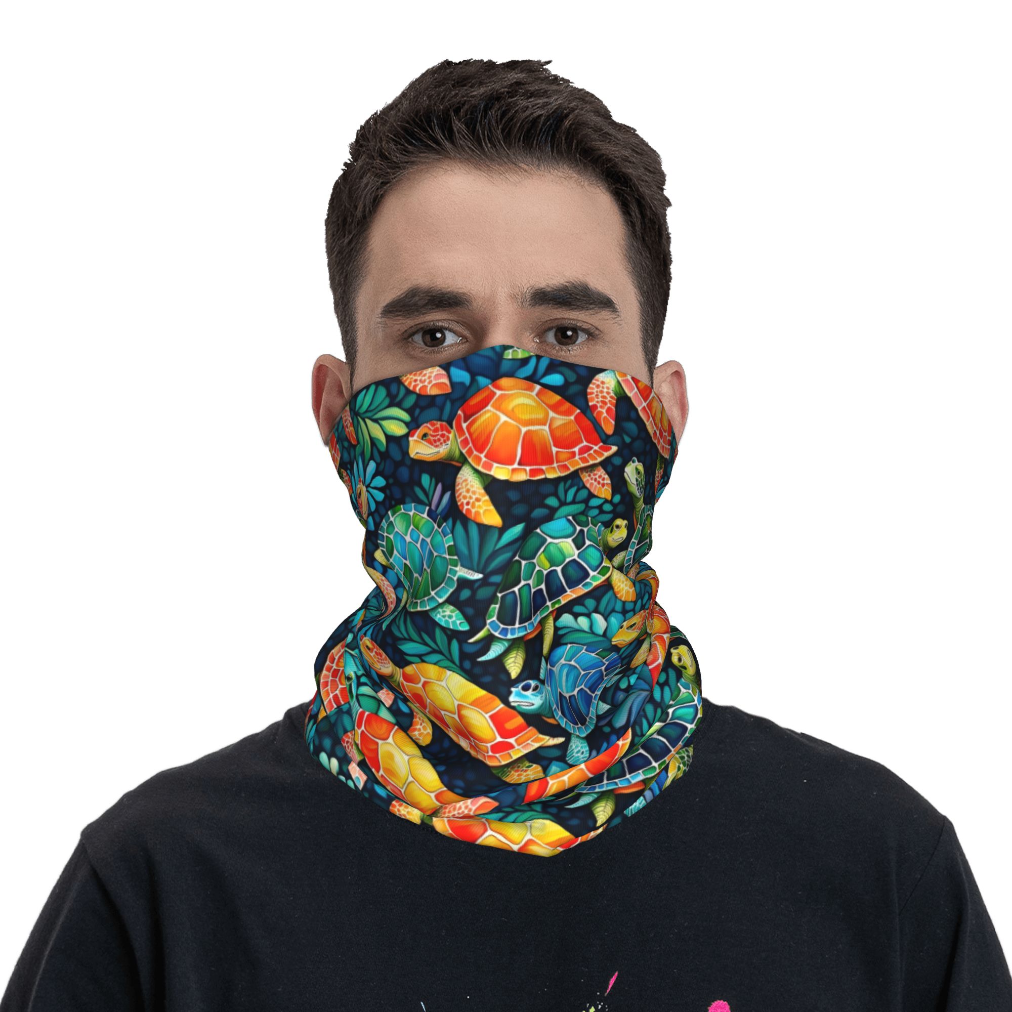 Custom Funny Colorful Sea Turt - Neck Gaiter Fleece reseña y precio