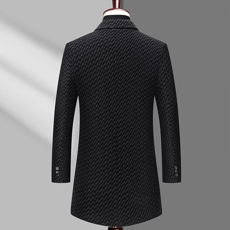 Long Coat Men Mens Wool Jacket - Wool Coat Peacoat reseña y precio