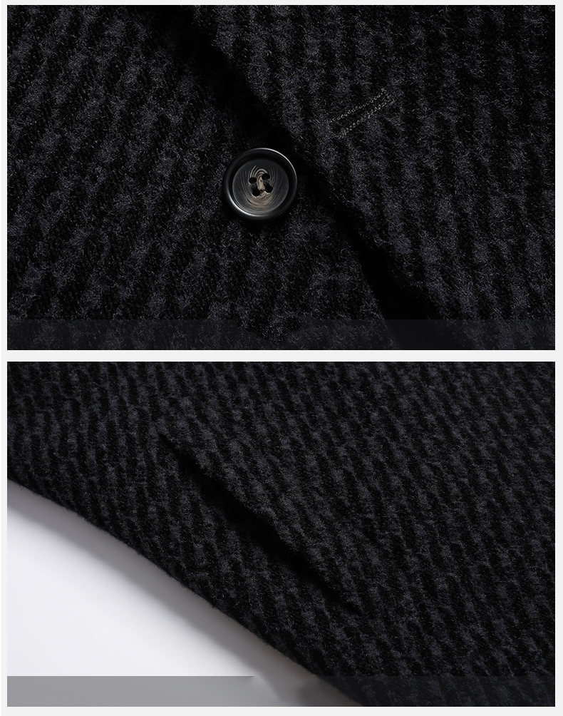Long Coat Men Mens Wool Jacket - Wool Coat Peacoat reseña y precio