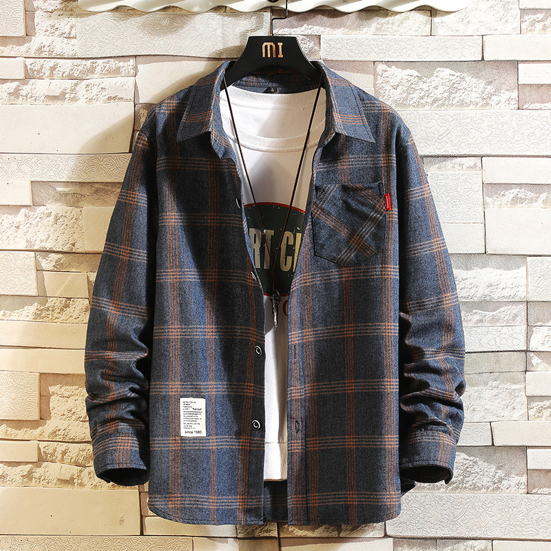 2025 Summer Men's Plaid Shirt  - Flannel Shirt Lined reseña y precio