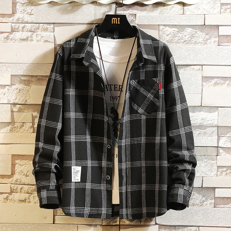 2025 Summer Men's Plaid Shirt  - Flannel Shirt Lined reseña y precio