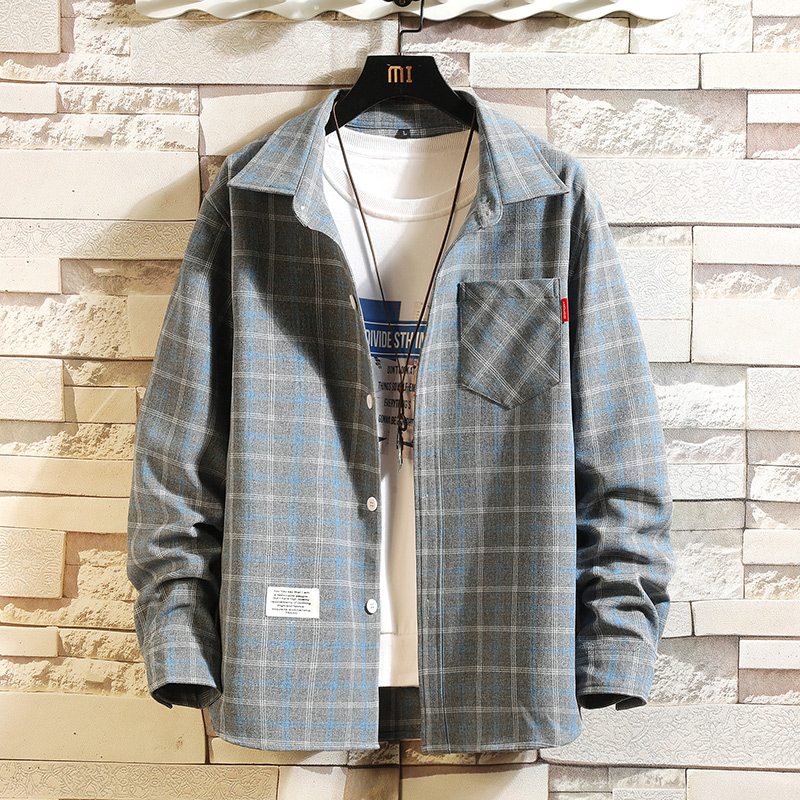 2025 Summer Men's Plaid Shirt  - Flannel Shirt Lined reseña y precio