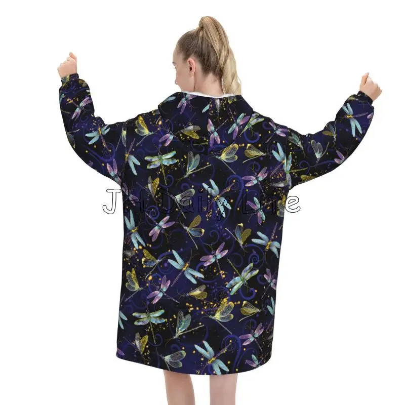 Dragonfly Galaxy Wearable Blan - Sherpa Hoodie Fleece reseña y precio