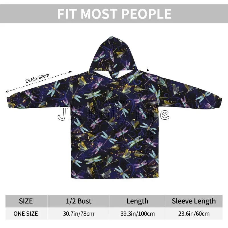 Dragonfly Galaxy Wearable Blan - Sherpa Hoodie Fleece reseña y precio