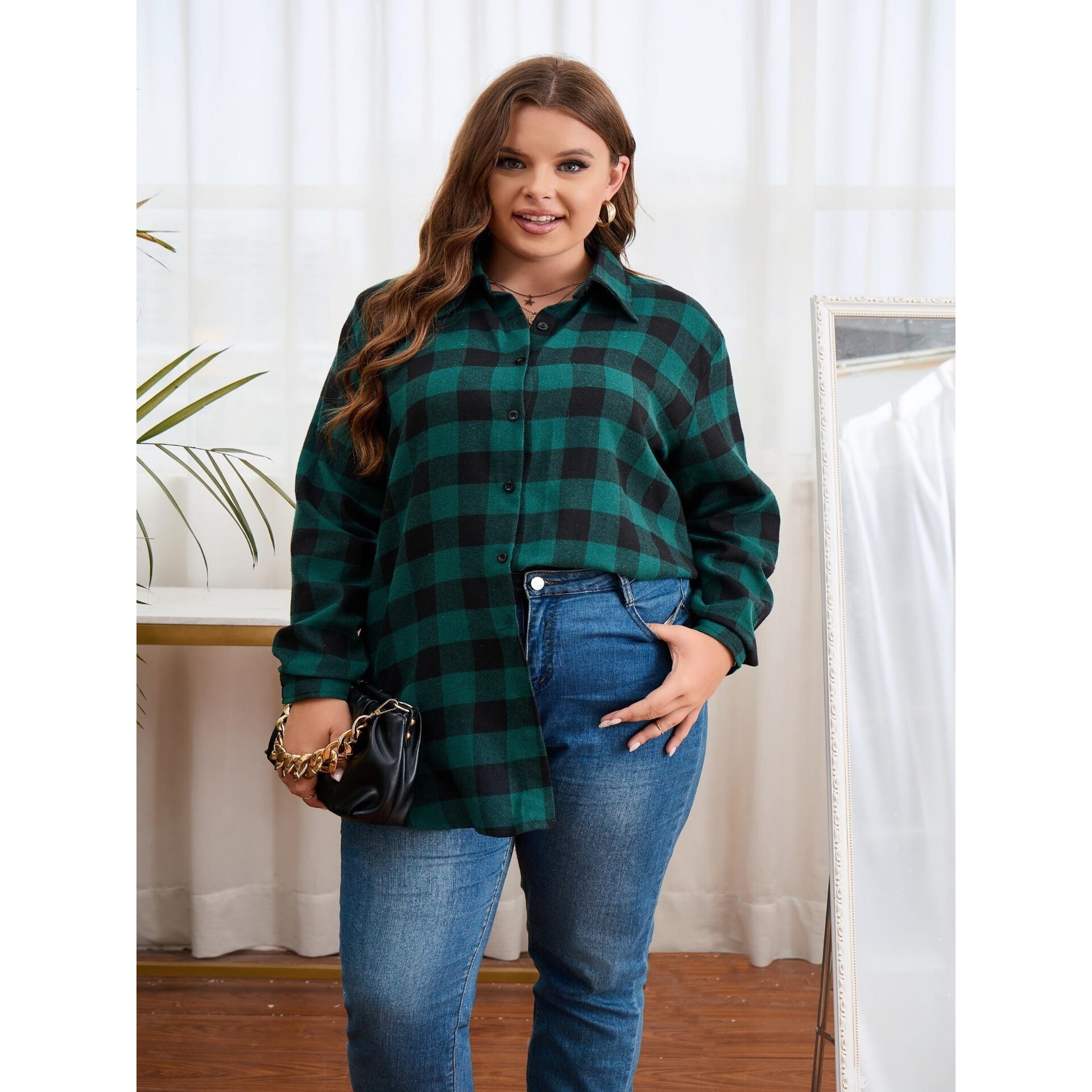 Warm Flannel Plaid Shirt Women - Flannel Shirt Lined reseña y precio