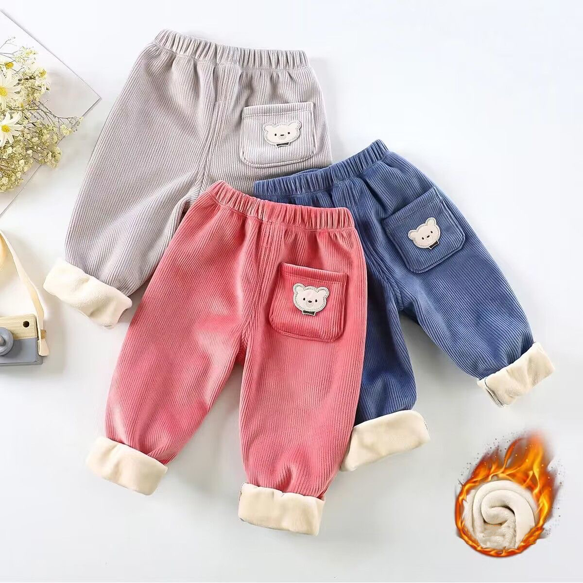 1pcs Boy Girl Winter Velvet Co - Corduroy Pant Warm reseña y precio