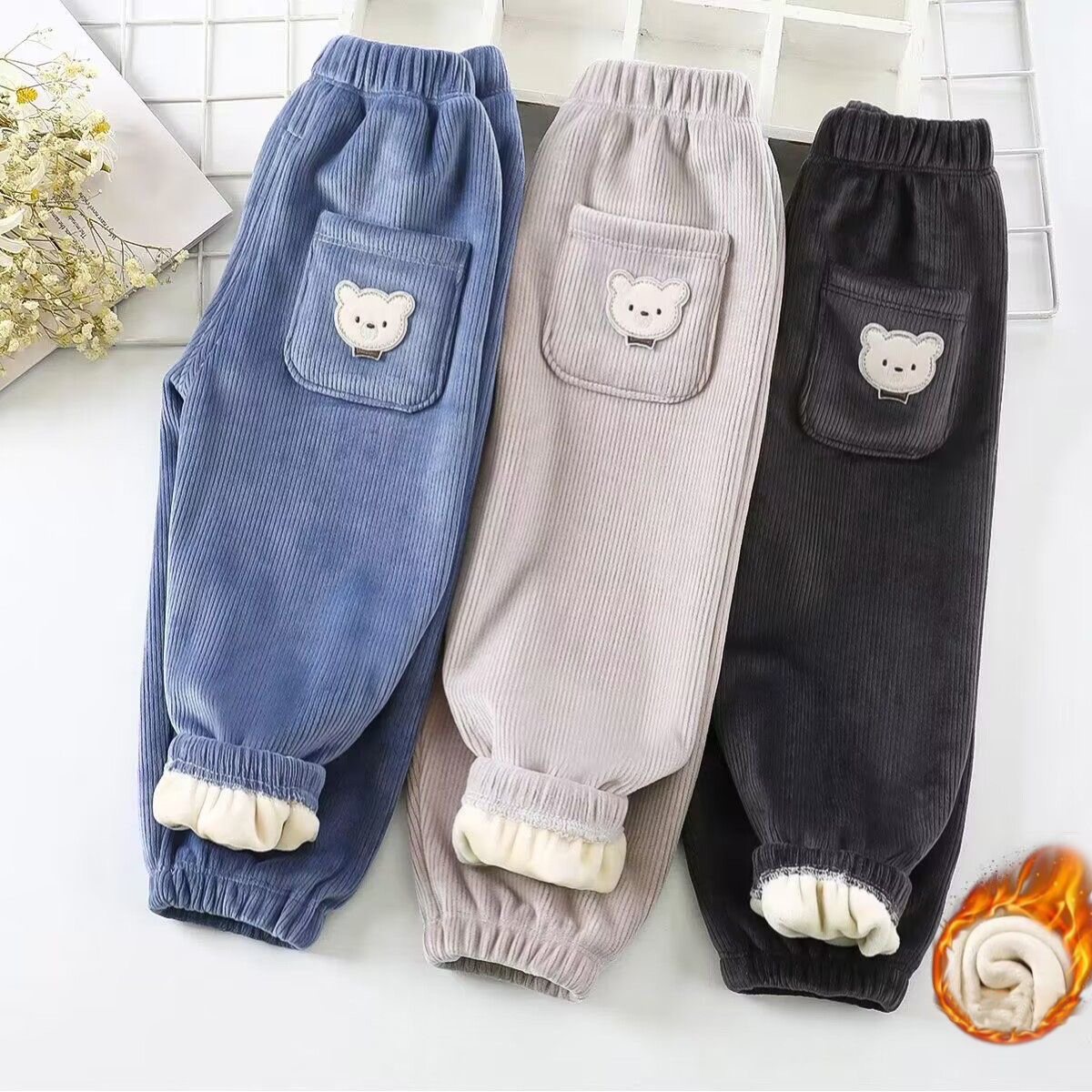 1pcs Boy Girl Winter Velvet Co - Corduroy Pant Warm reseña y precio