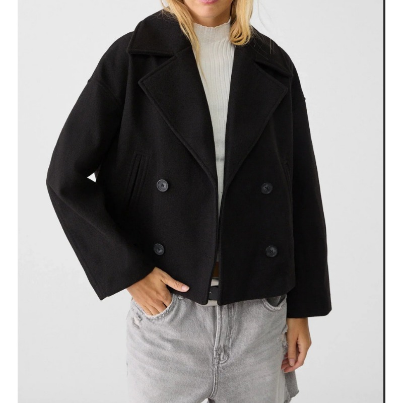 Women's Oversized Double Breas - Wool Coat Peacoat reseña y precio