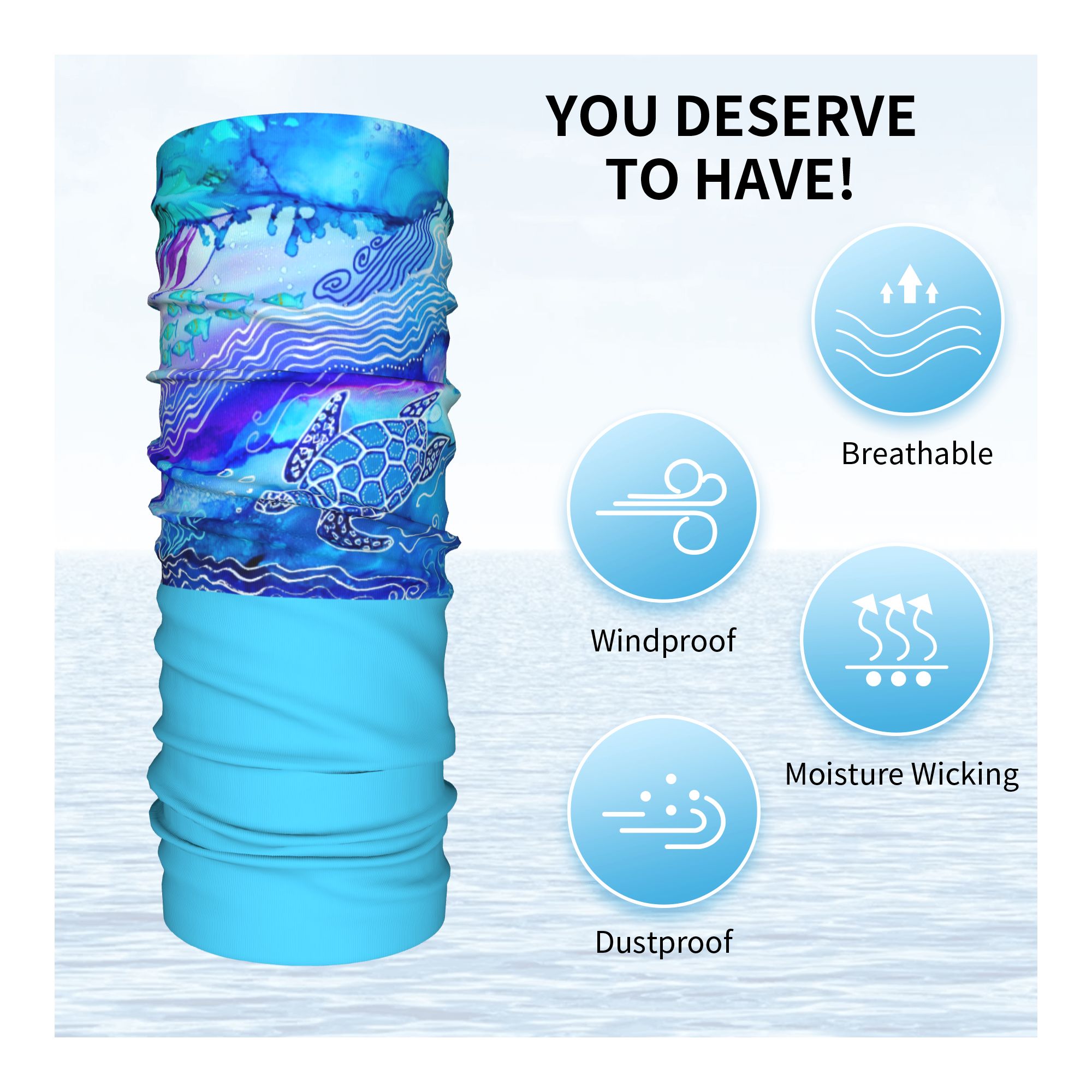 Custom Ocean Turtle Dive Winte - Neck Gaiter Fleece reseña y precio