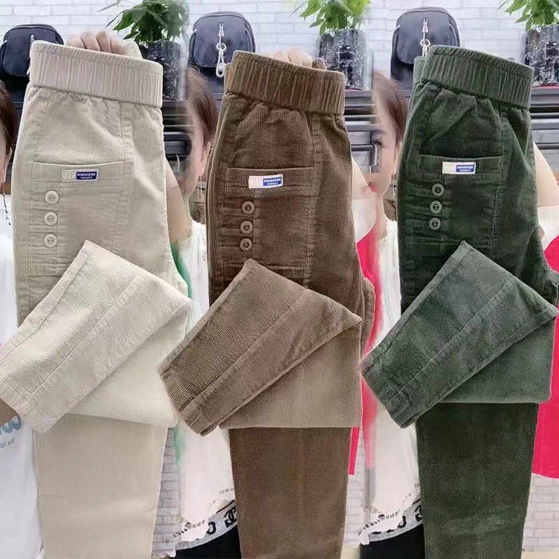 Women Warm Spring Winter Butto - Corduroy Pant Warm reseña y precio