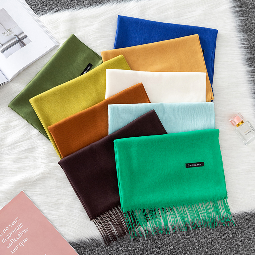 Fashion Solid Scarf Women Cash - Shawl Wrap Winter reseña y precio