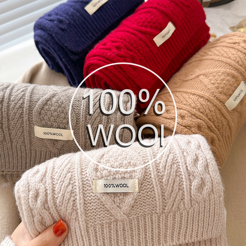 Luxury 100% Wool Scarf Women M - Wool Scarf Men reseña y precio