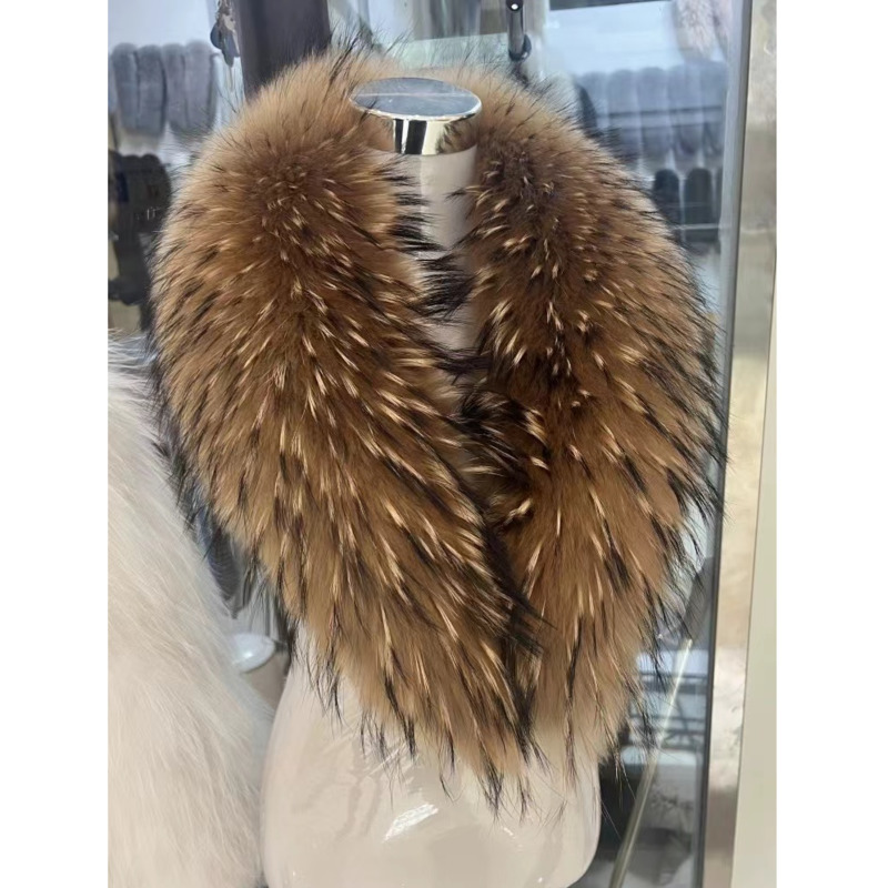 Raccoon Fur Collar Female Wint - Shawl Wrap Winter reseña y precio