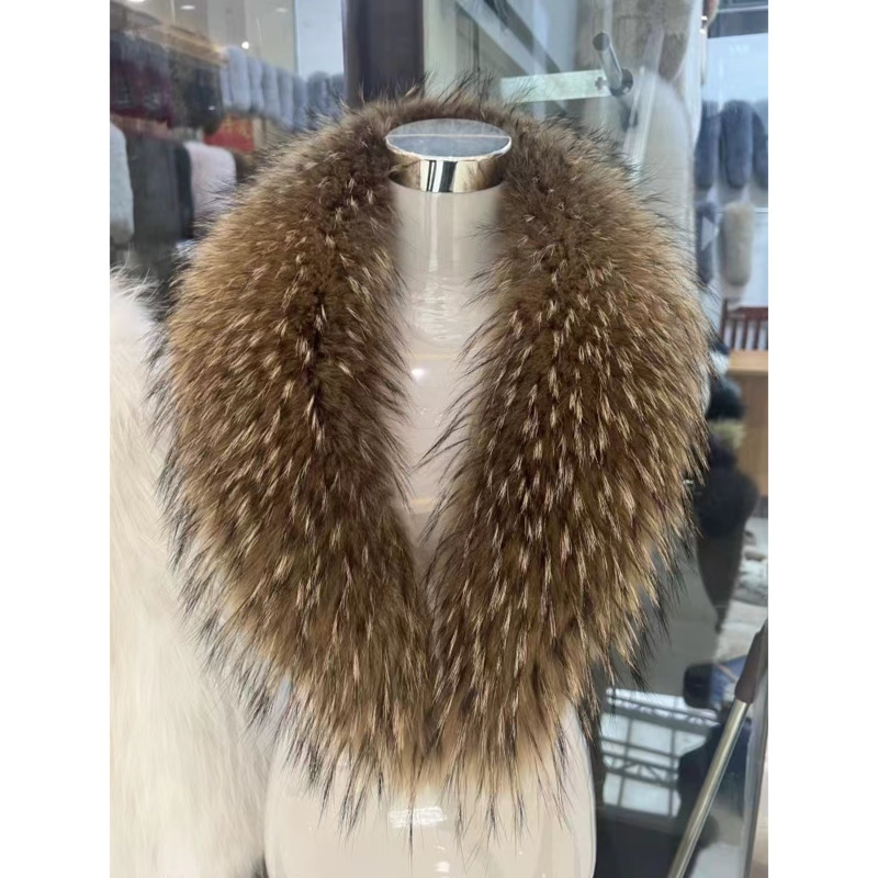 Raccoon Fur Collar Female Wint - Shawl Wrap Winter reseña y precio