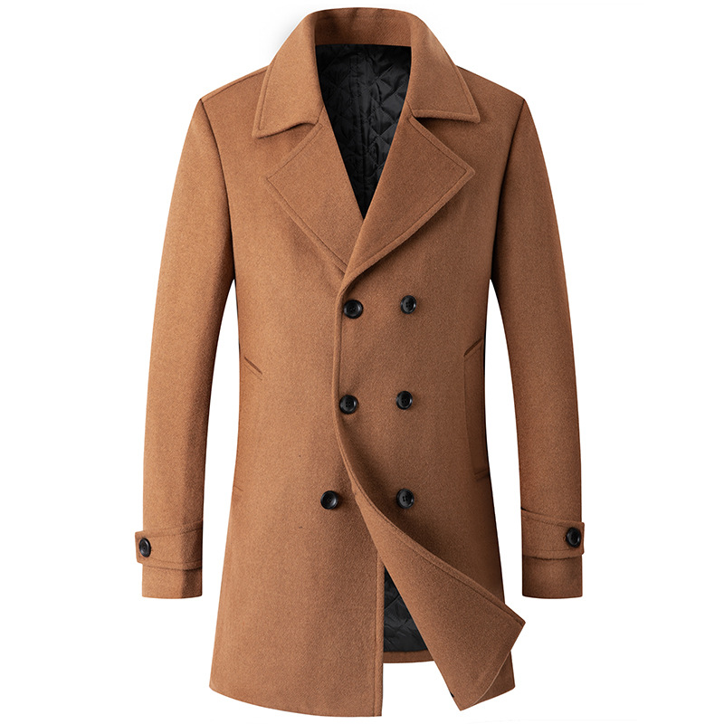 Double Breasted Coat Men Peaco - Wool Coat Peacoat reseña y precio