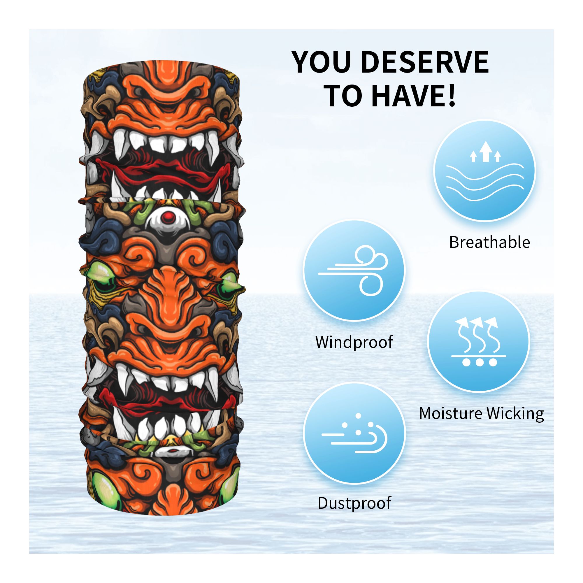 Custom Samurai Demon Oni Winte - Neck Gaiter Fleece reseña y precio