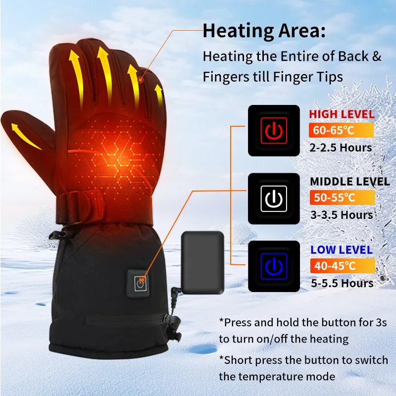 USB Rechargeable Heated Motorc - Touch Screen Gloves reseña y precio