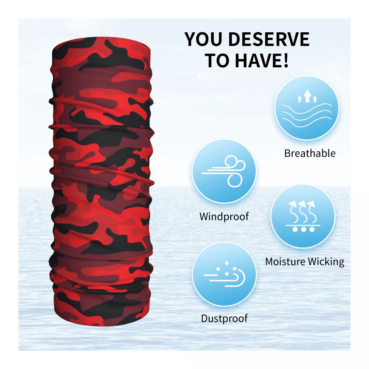 Militaryy Red Camouflage Banda - Neck Gaiter Fleece reseña y precio